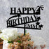 Gamer Control Boy Birthday Cake Toppers Custom Cake Topper for Anniversary Birthday Decor Black Acrylic Happy Birthday