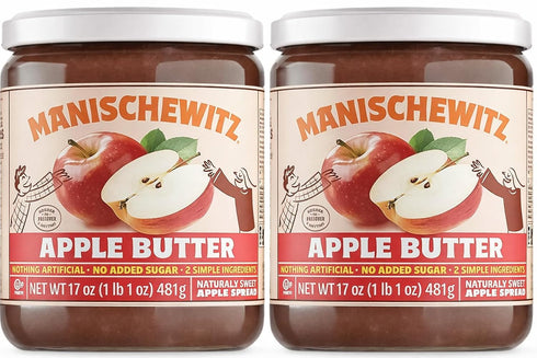 Manischewitz Apple Butter, 17oz (2 Pack) | Smooth & Sweet Spread, Great