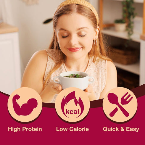 7 ProtiDIET Cream of Mushroom Soup Mix - Gluten-Free, Low Sugar, Low Fat, Quick and Easy-to-Prepare High Protein Creamy