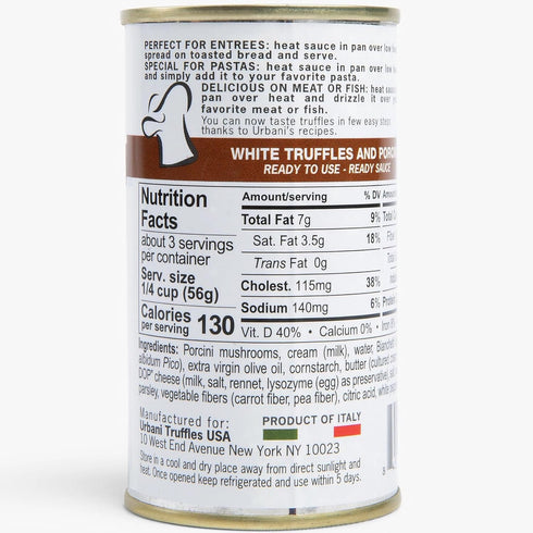 180g (6.4oz) Urbani Truffles Porcini & White Truffles Sauce - Italian Gourmet Sauce for Pasta, Risotto, and Meats