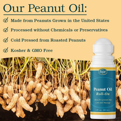 3 Baar Expeller, Cold Pressed Peanut Oil from Roasted Peanuts Grown in The United States - Kosher - GMO and Solvent