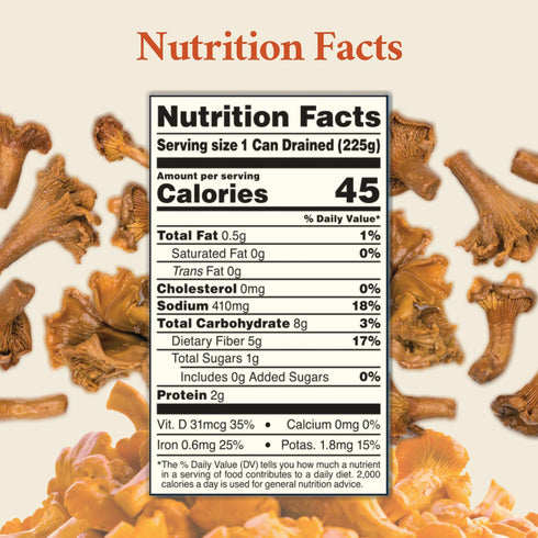7.9-Ounce Roland Foods Canned Chanterelle Mushrooms, Specialty Canned Food, Can