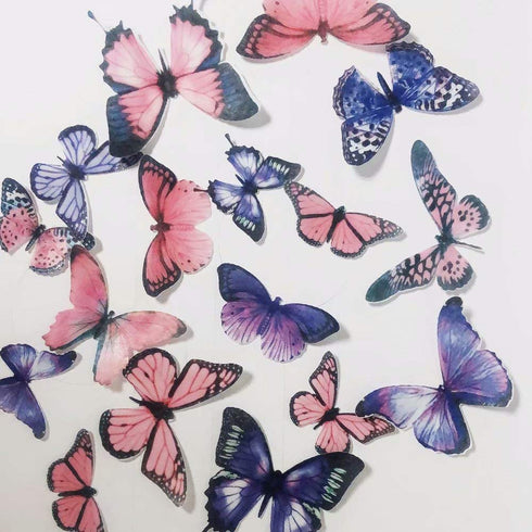 36pcs Edible Butterfly Cupcake Toppers, Birthday Cake Decorations, Precut Wafer Paper Butterflies