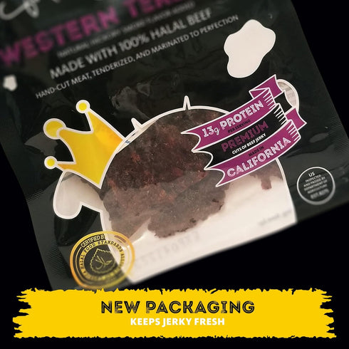 2.5 oz 2.5 Pack 1 Supreme Beef Jerky, Halal Beef Jerky, Zabiha Halal Certified Beef, Handcrafted Gourmet Meat Snacks
