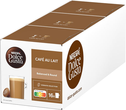 Pack 6, 6 16 Nescaf Dolce Gusto Caf au lait, of x Capsules