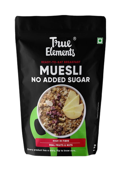 True Elements Muesli Sugar Free 1kg - Packed with 13.5g Plant Protein