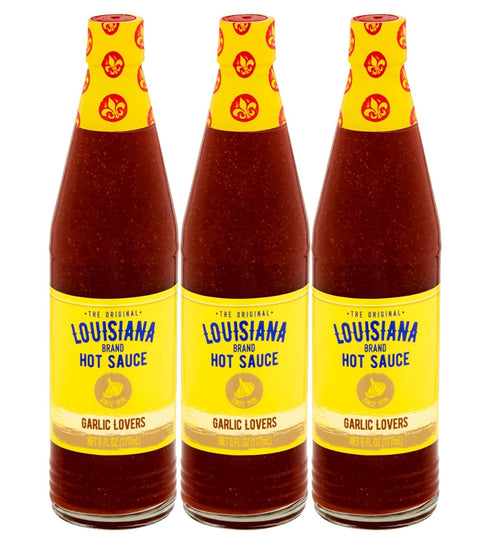 "LOUISIANA" Brand Louisiana Brand Hot Sauce, Garlic Lovers Hot Sauce, 6 FL OZ Glass
