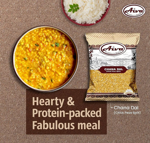 (4 LB) Aiva Chana Dal (Split Yellow Chickpeas or Split Gram Whole) Natural |