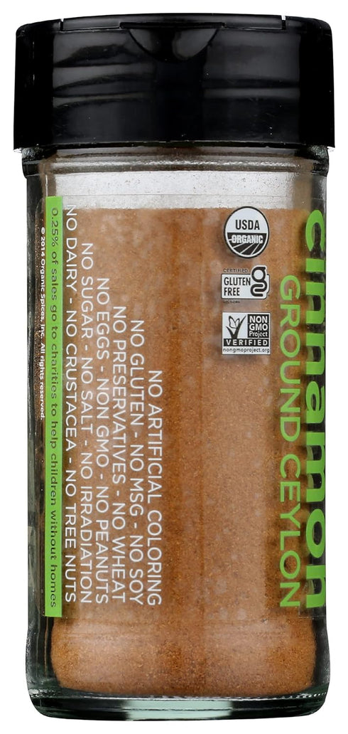 SPICELY 1.4 (Pack 3) Organics Ground Ceylon Cinnamon Spice In Jar, Gluten Free, Vegan, Ounces