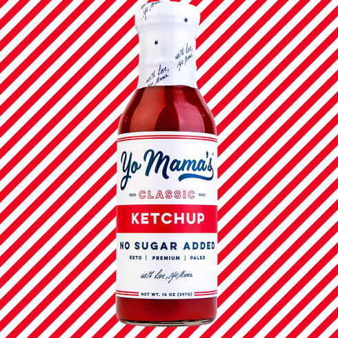 Pack (2) Yo Mama's Foods Keto Classic Ketchup of - Zero Calorie, No Sugar Added, Low Carb, Vegan, Gluten Free, Paleo