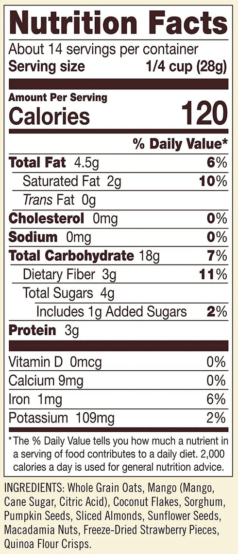 14 (pack 4) Bob's Red Mill Tropical Muesli, Ounce