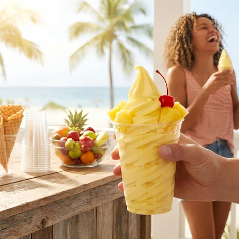 5.5 lb (Pack 2) By The Cup Non-Dairy Pineapple Soft Serve Mix