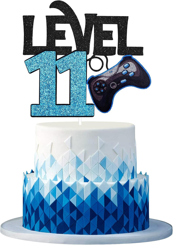 Level 11 Game Birthday Cake Topper, Video Game Boy's 11th Birthday Level Up Party Supplies, Game On Decoration