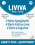 Pack 12: 4 4 4 371% 70% Mulberry LIVIVA High Protein Low Carb KETO Pasta Variety Value (Case of X Linguine, X