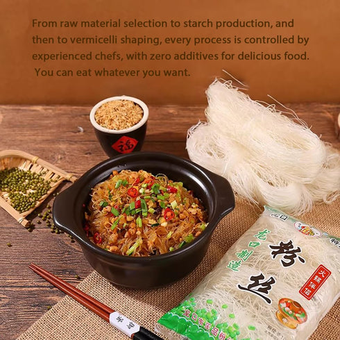 Maidetinghao 7.05oz (3 Longkou Vermicelli Rice Noodles,Authentic Asian Made From Mung Bean Noodles,,Quick Cook Minutes)