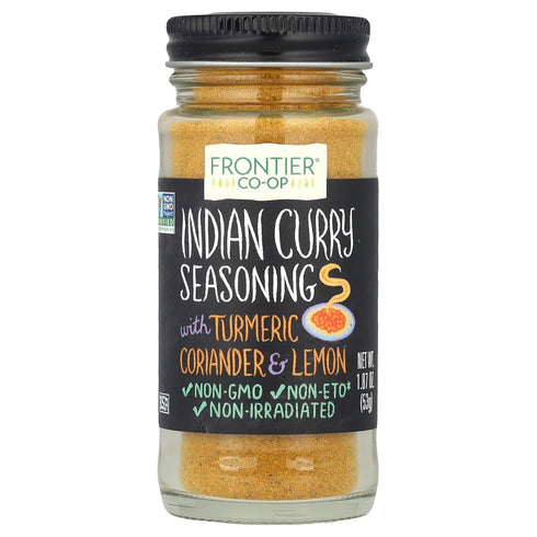 Frontier Co-op Indian Curry Seasoning, 1.87 Ounce Bottle, Turmeric, Coriander & Lemon