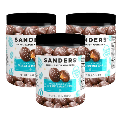 Sanders Milk Chocolate Sea Salt Caramel Easter Egg Shaped Tub 3-Pack (3