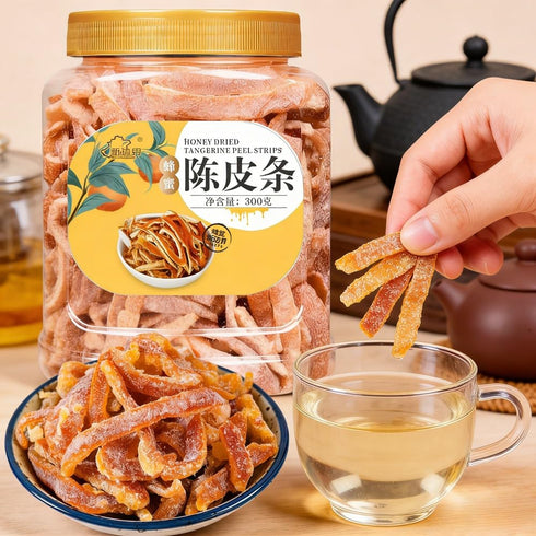 300g Honey dried tangerine peel strips, canned preserved fruit, sweet and sour taste, leisure instant snack, suitable