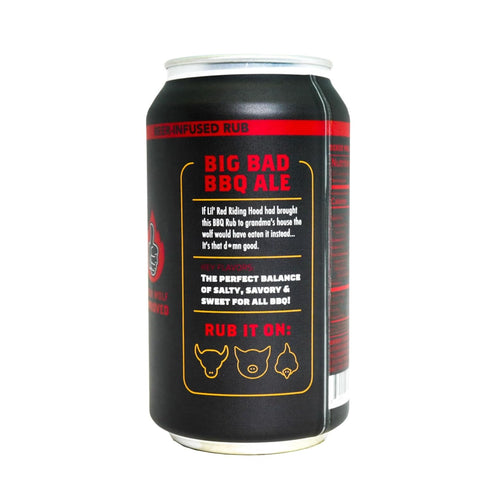 Spiceology & Derek Wolf Big Bad BBQ Ale, Beer-Infused Barbecue Rubs, 8 oz Can with Resealable Lid for Beef, Chicken,