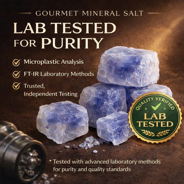 400g 80+ Ancient Blue Salt Coarse with Grinder Minerals, High Potassium, Lower Sodium Unprocessed, Hand-Harvested