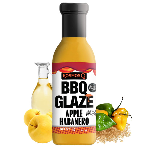 Kosmos Q Apple Habanero BBQ Glaze, Sweet and Spicy Glaze for Ribs,
