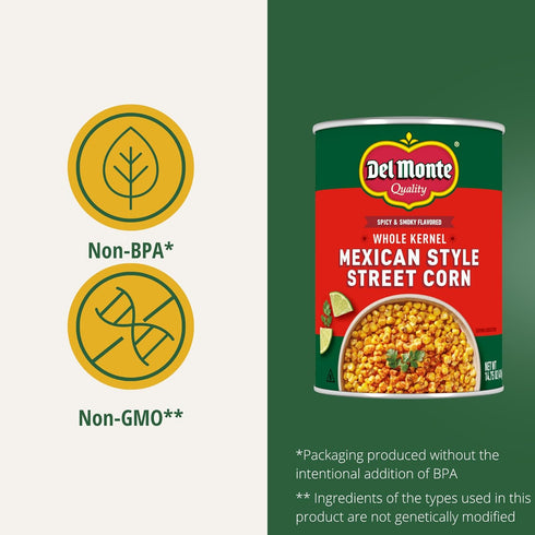 14.75 oz. (Pack 12) Del Monte Mexican Street Corn, Can