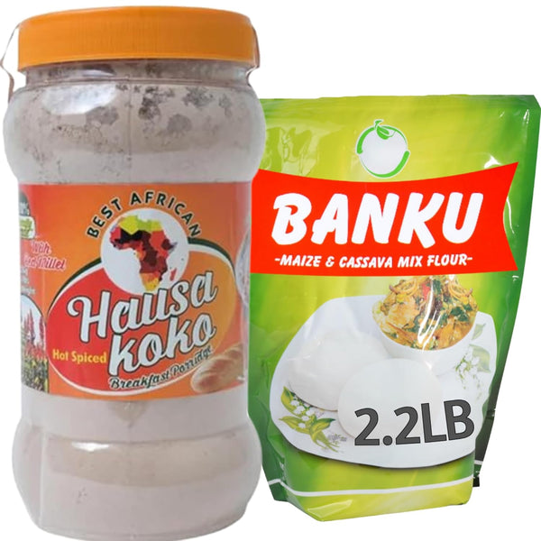 African Delights Ghana Breakfast Bundle 2 Pack, Hausa Koko Millet Flour and