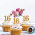 LcingTify 50 16th 16 16 16th 16 PCS Edible Birthday Cupcake Toppers Gold Wafer Paper Sweet Hello Cake Toppers Edible