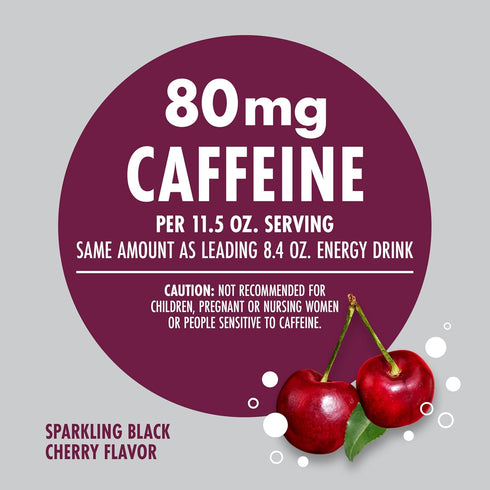 V8 11.5 oz (12 Pack) +Energy Sparkling Black Cherry Juice Energy Drink, fl Can