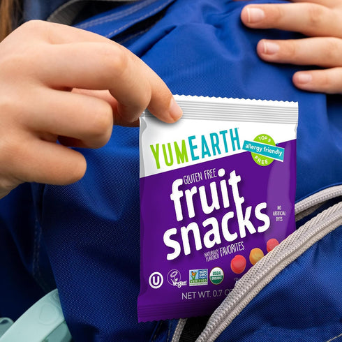 Packs, (5 Packs) YumEarth Organic Fruit Snacks, Fruit Flavored Snack Allergy Friendly, Gluten Free, Non-GMO, Vegan, No