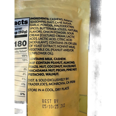 Generic 8 oz Trader Joe's Ranch Seasoned Cashews
