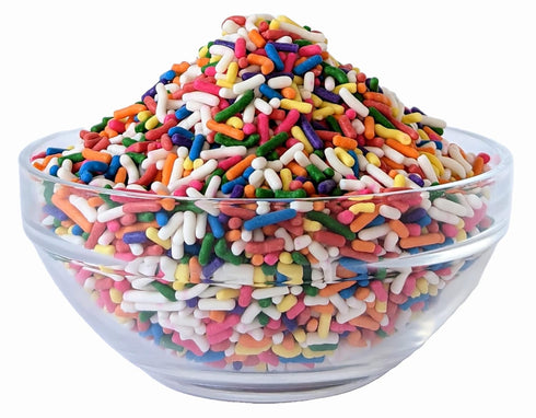 2.2 Lbs. Rainbow sprinkles by Medley Hills farm in Reusable Container - Great bulk rainbow sprinkles for cake