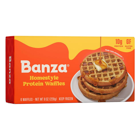 Banza Homestyle Protein Waffles, Frozen Waffles from Chickpeas - High Protein, Gluten