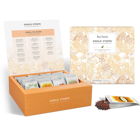 Tea Forte Single Steeps Loose Leaf Tea Sampler Tea Chest, Assorted Variety