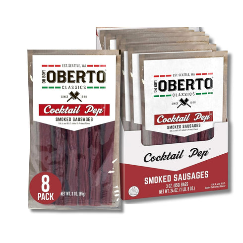 Oh Boy! Oberto Classics Cocktail Pep Smoked Sausages, 3 Ounce (Pack of