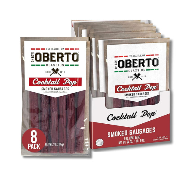 Oh Boy! Oberto Classics Cocktail Pep Smoked Sausages, 3 Ounce (Pack of