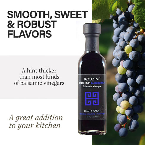 Pack 3 2 60 ml, Pack 5 Kouzini Variety Gift - Greek Extra Virgin Olive Oil and Balsamic Vinegar, Balsamic Vinegars