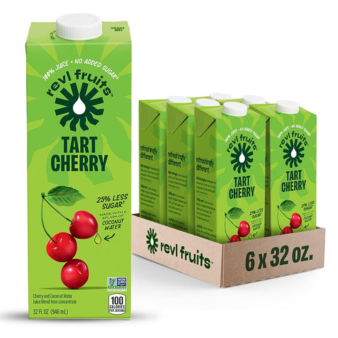 Revl Fruits 100% Juice, No Added Sugar, Tart Cherry, 32 fl oz.
