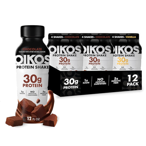 Oikos Protein Shake, Exclusive Variety Pack, 30g High Protein Drinks, Shelf Stable,