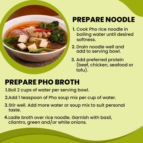 Essence of Lotus Instant Vegan Pho Soup Mix — 1-Pack, Ready-to-Eat Flavorful, Restaurant-Quality Pho Broth