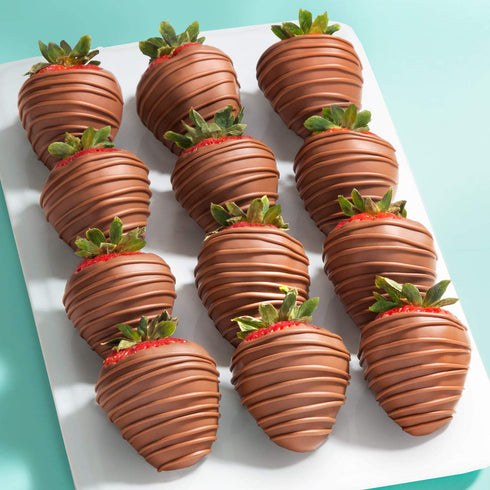 by A Gift Inside 12 A Gift Inside Milk Madness Chocolate Dipped Strawberries - Berries for Valentine's Day, Birthday