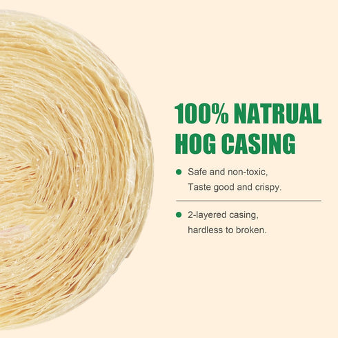 Sausage-8m/26ft,32mm Edible Drying Natural Hog Sausage Casing, Sausage Casings for Homemade Sausages,Breakfast