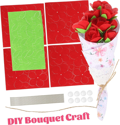 2 Sets Package ARTIBETTER Bouquet Material Rose Wildflower Bouquet Roses Flowers Kids Crafts for Kids DIY Craft Kit