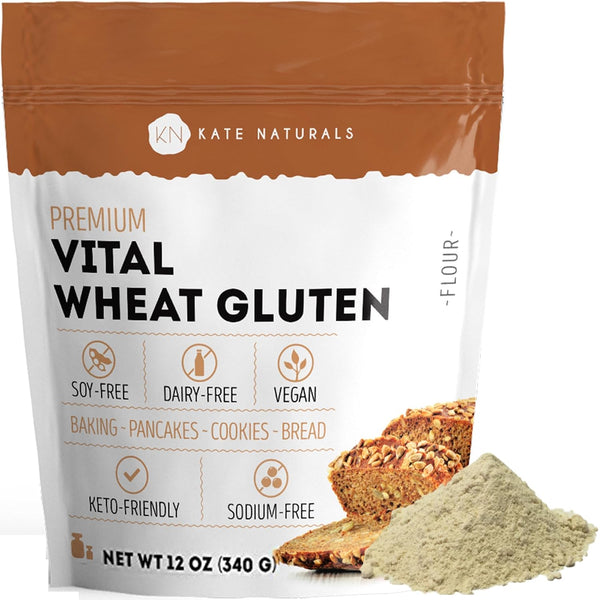 Kate Naturals Vital Wheat Gluten for Bread Making, Baking & Seitan. Compatible