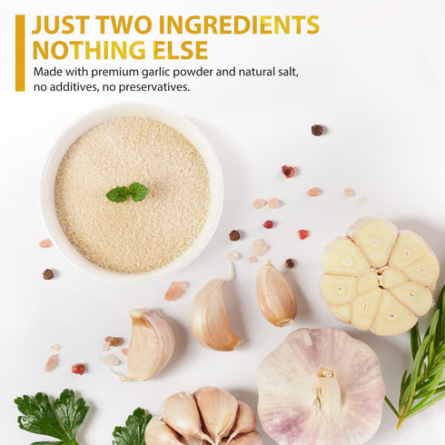 9.5 Ounce(270g), Soeos Garlic Salt Garlic Salt Seasoning, Non GMO, Gluten Free, Ideal for Adding Flavor to Soups