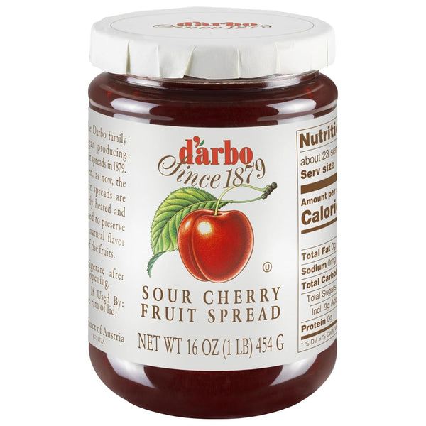 Darbo All-Natural Sour Cherry Fruit Spread, 16 oz | Crafted Tradition |