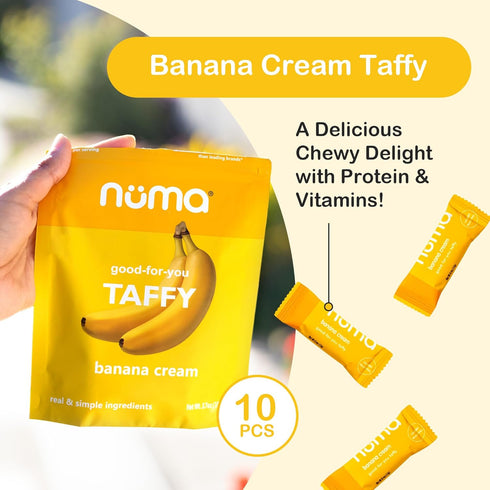 3 10 Numa Foods Banana Taffy Candy, Made with Real & Simple Ingredients Low Sugar, High Protein, Low Calorie, All