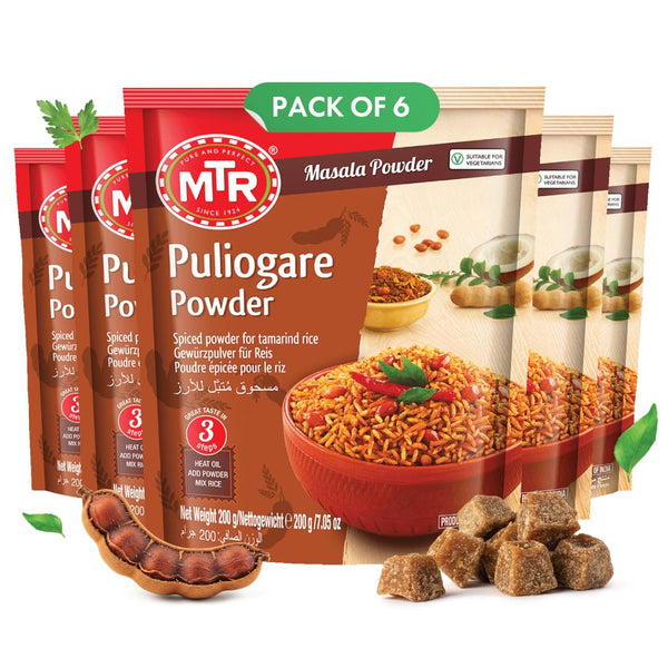 MTR Puliogare Powder Authentic Indian Spice Blend of Tamarind, Coconut, Red Chilli,