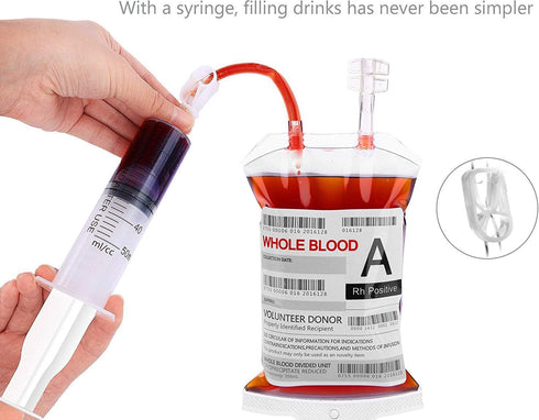 WYNK 20 Pack Halloween Decorations Blood Bag for Drink, 11.5 FL Oz Reusable Cups for Theme Parties