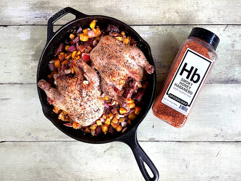 24 oz Spiceology - Smoky Honey Habanero - Sweet & Spicy BBQ Rub for Smoking or Grilling - Use On: Chicken, Wings, Pork